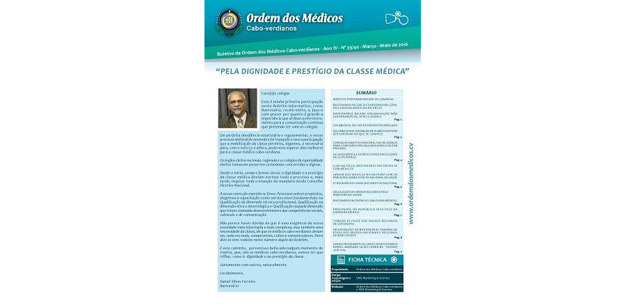 Boletim Nº 39 - Março a Maio de 2016